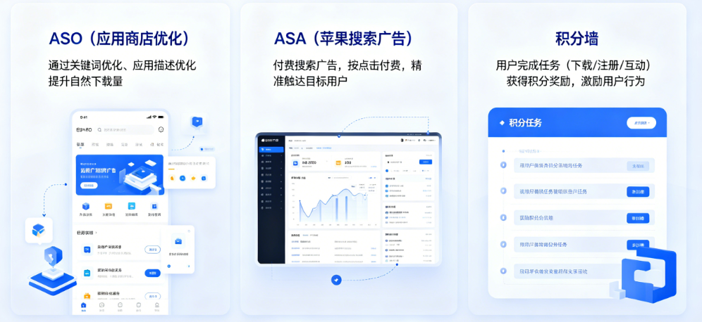 App广告投放的三大增长引擎：ASO、ASA与积分墙深度科普